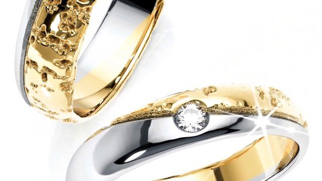 Обручальные кольца из комбинированного золота с бриллиантом смотреть онлайн