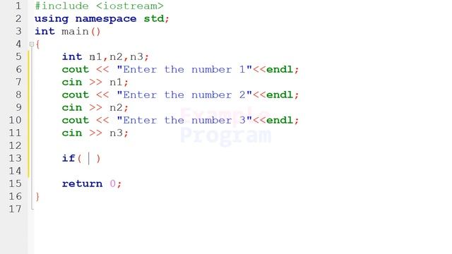 C++ Program to find the Largest among 3 Numbers ( User Input ) смотреть онлайн