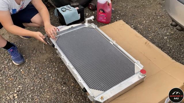 Ниссан патрол Y60, 4.2d, Устанавливаем новый Алюминиевый двух камерный радиатор, Англия, смотреть онлайн
