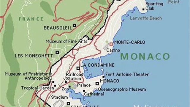 Monte Carlo Monaco Map