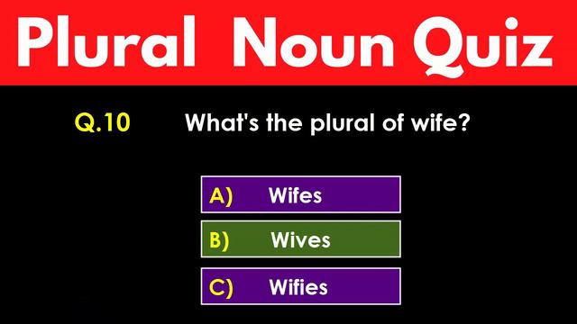 Plural noun quiz with answer смотреть онлайн