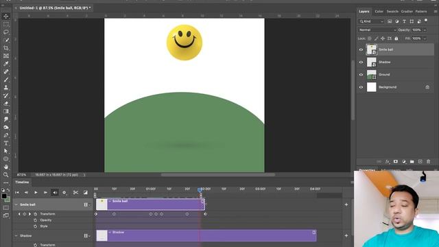 Realistic Bouncing Ball Animation in Photoshop смотреть онлайн