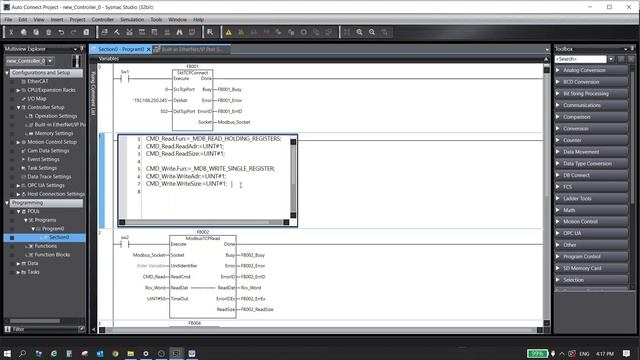 NX102 Modbus TCP Write смотреть онлайн