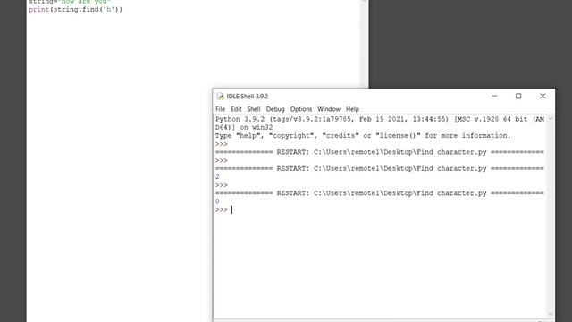 Python strings - Get position of character in string смотреть онлайн