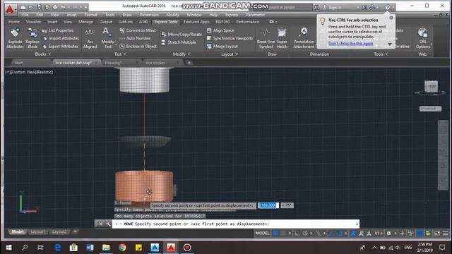 COMBINING RICE COOKER COMPONENT 3D AUTOCAD смотреть онлайн