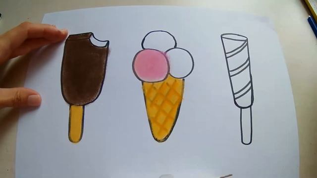 Как нарисовать 3 разных МОРОЖЕНКИ?//How to draw 3 different ice creams? смотреть онлайн