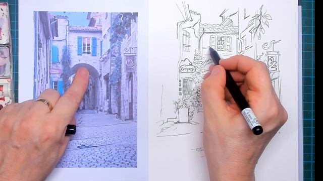 Urban Sketching - Hoe teken je een straat in Frankrijk смотреть онлайн