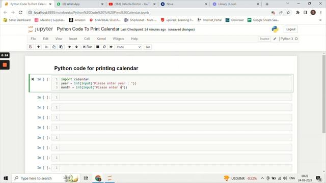 Python Code For Printing A Calendar смотреть онлайн