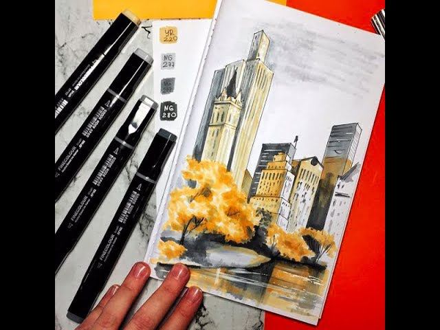 Как нарисовать Нью-Йорк четырьмя маркерами смотреть онлайн