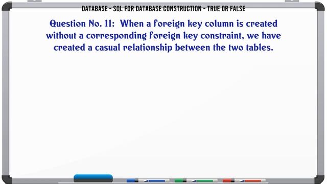 MCQ Questions SQL for Database Construction - True or False with Answers смотреть онлайн