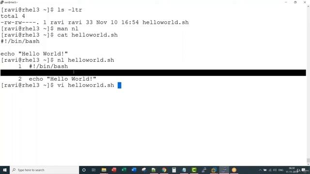 nl command in Unix/Linux смотреть онлайн