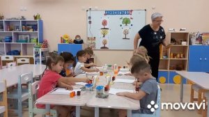 Занятие в средней группе по рисованию на тему "Осеннее дерево".