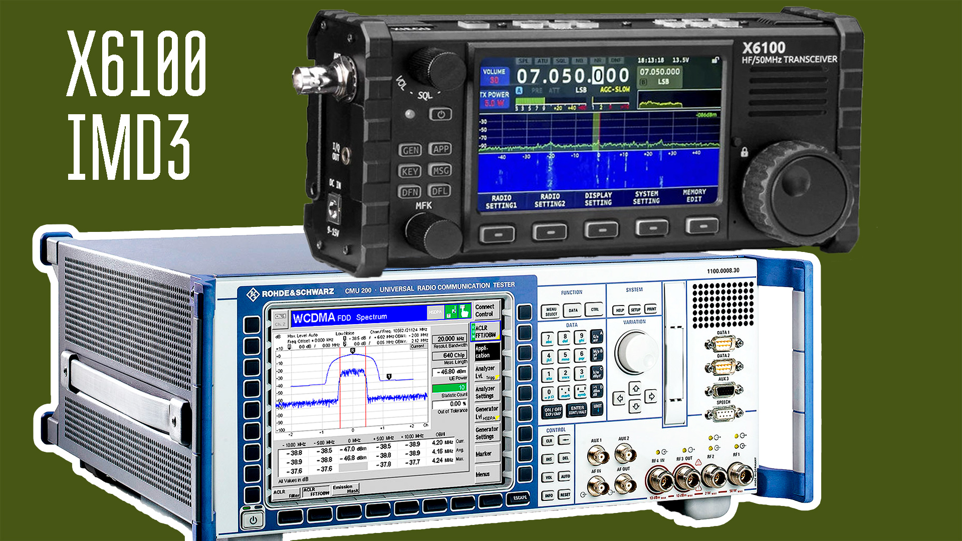 Динамический диапазон IMD3 измеряем у Xiegu X6100 смотреть онлайн