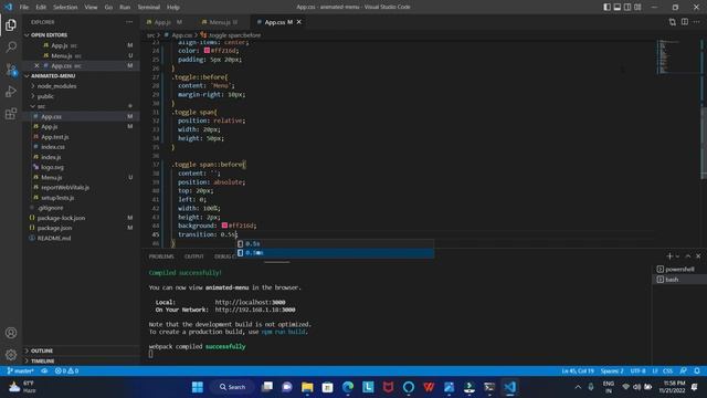 Menu design html css | animated menu bar in html and css | React js responsive web design смотреть онлайн