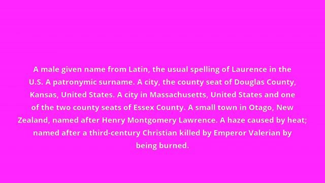 what is the meaning of Lawrence смотреть онлайн