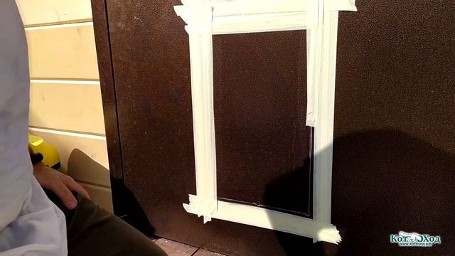 Установка утеплённой дверцы для собак PetSafe Extreme Weather L в металлическую дверь смотреть онлайн