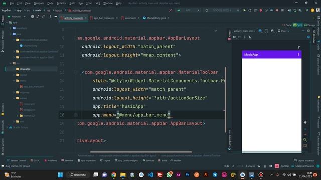 Tutoriel Android Studio | Création d'une barre de menu avec des icones (Material Toolbar) смотреть онлайн