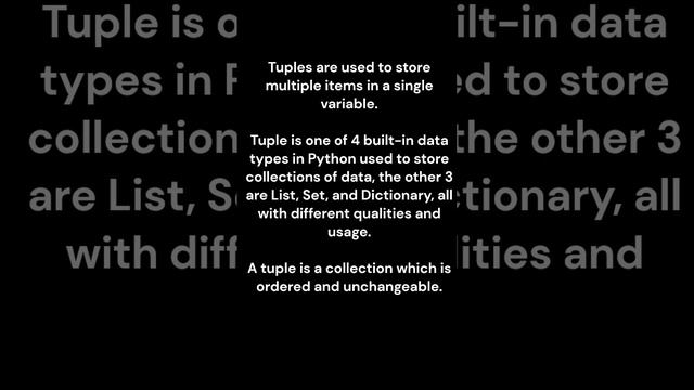 Python Tuples смотреть онлайн
