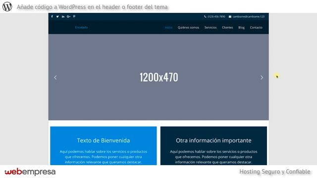 Añade código a WordPress en el header o footer del tema смотреть онлайн