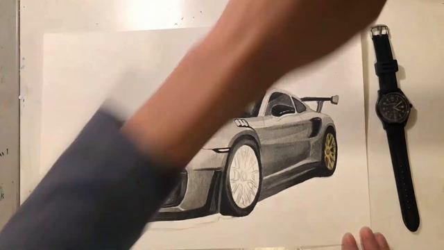 Porsche 991 GT2 RS Sketch Drawing