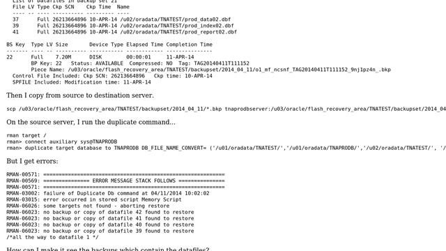 Databases: Make Oracle backup files available for duplicate (2 Solutions!!) смотреть онлайн