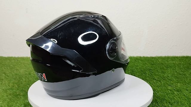 Закрытый шлем для мотоцикла с двойным визором и съемным теплым воротом. Черный Глянец. смотреть онлайн