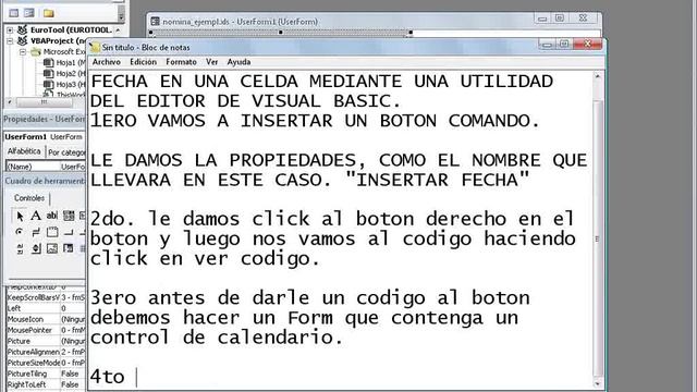 Como insertar un Form del Editor Visual Basic Para fechas en Excel смотреть онлайн