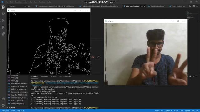 Image Processing - Sketch_Live using Python OpenCV смотреть онлайн