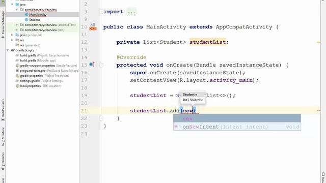 12. Android Tutorial: part 1: RecyclerView - Create user definded class or model class смотреть онлайн