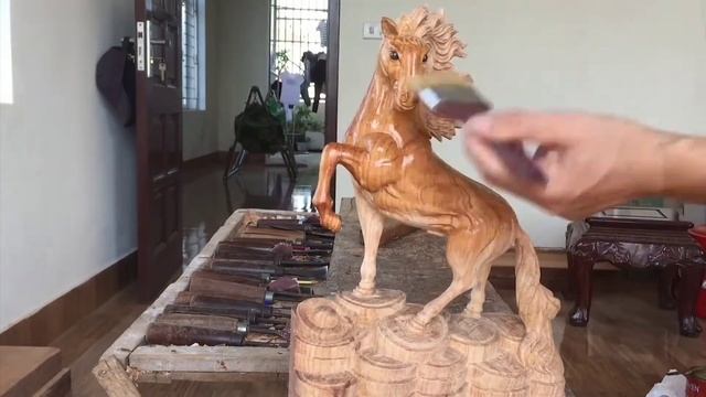 How to make a HORSE from wood and amazing fast woodcarving skills make BUFFALO смотреть онлайн