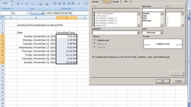 Differentiating Time by conditional formatting time AM and PM смотреть онлайн