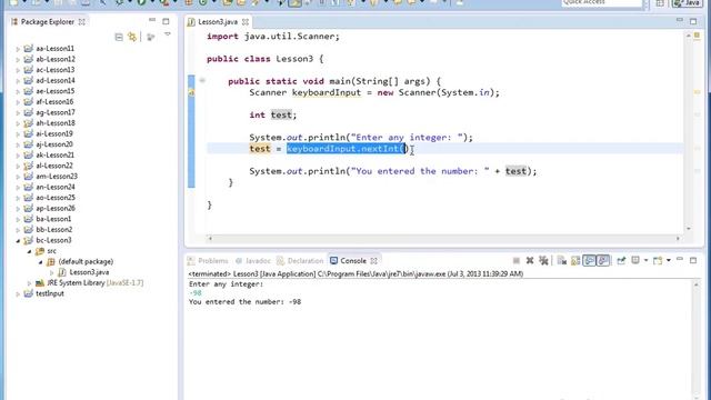 Java Tutorial - 03 - Read Integers and Doubles from Keyboard with Scanner смотреть онлайн