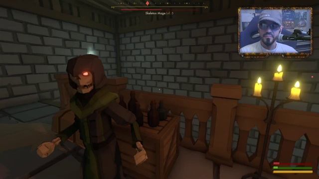 ? Пьяный мужик избивает ногами скелетов Raidborn