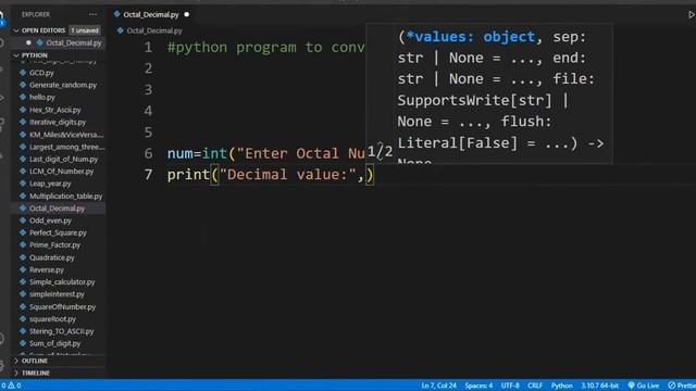 octal to decimal in python смотреть онлайн
