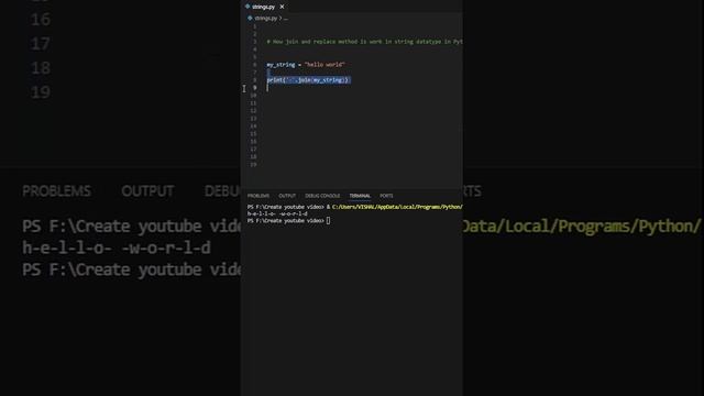 Join and replace method in python #ai #coding #programming смотреть онлайн