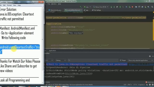 cleartexttrafficpermitted android | java.io.ioexception: cleartext traffic not permitted смотреть онлайн