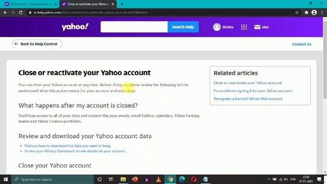 How To Delete Yahoo Email Id Permanently | Deactivate Yahoo Account 2021