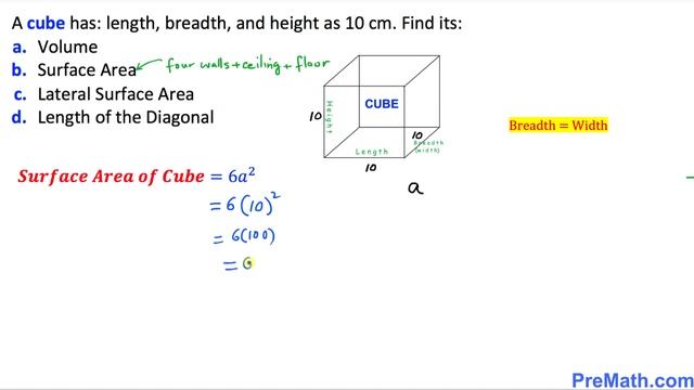 How to Find the Volume, Surface Area, and Diagonal Length for a Cube | Step-by-Step Tutorial смотреть онлайн