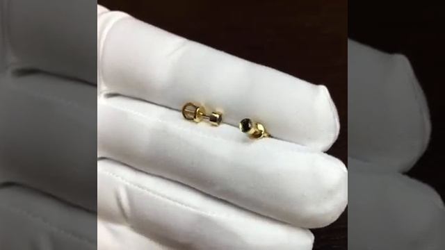 Золотые пусеты с черными бриллиантами GEMGALLERY смотреть онлайн