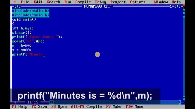 C Program(14) - Convert hours into minutes and seconds in C смотреть онлайн