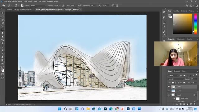 Adobe Photoshop Tutorial 6 : Make Architectural Sketch from an image! смотреть онлайн