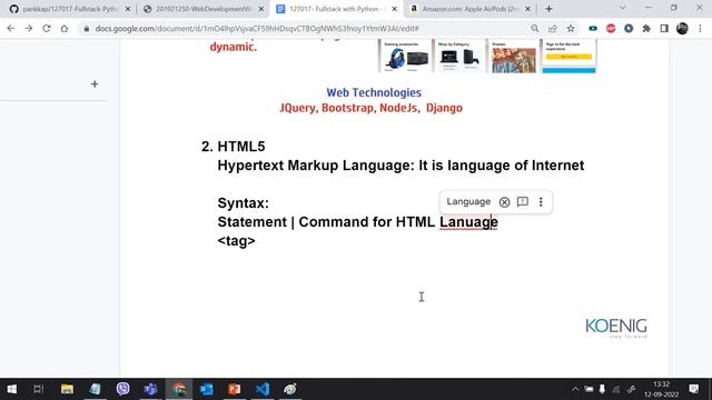 Learn Full Stack Web Developer with Python online | Koenig Solutions смотреть онлайн