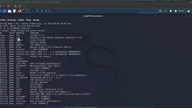 Nmap en Kali linux y Angry Ip Scanner en Windows para Metasploitable 2, смотреть онлайн