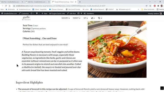 Edit Post ‹ SmallerDishes com — WordPress Google Chrome 2022 01 20 19 29 09 смотреть онлайн
