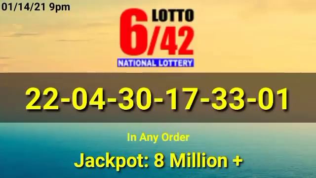 9pm PCSO Lotto Result Today, January 14, 2021, EZ2, Swertes, 2D, 3D, STL, 6D, 6/42, 6/49 смотреть онлайн