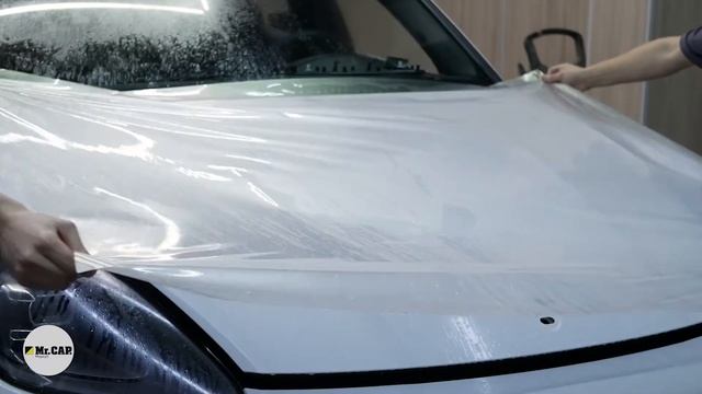 Оклейка антигравийной пленкой белый Porsche Cayenne смотреть онлайн