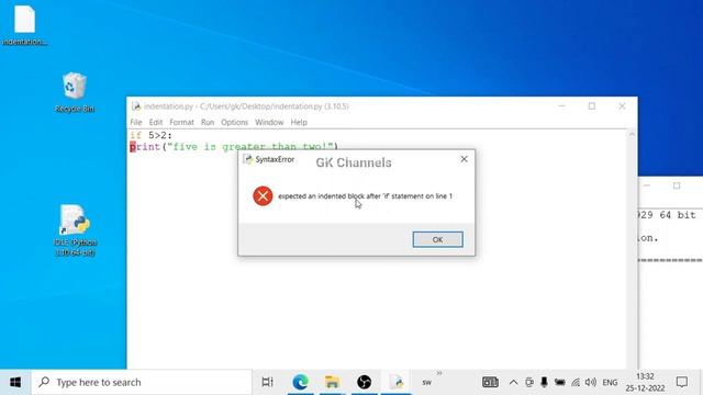 Indentation demonstration program | if else statement | python смотреть онлайн
