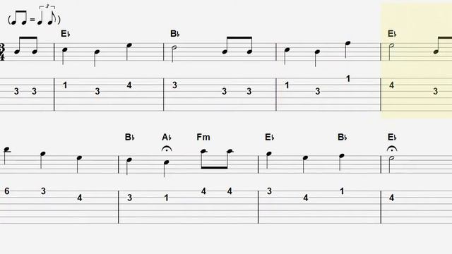 Happy Birthday (Eb Major) GUITAR TAB смотреть онлайн