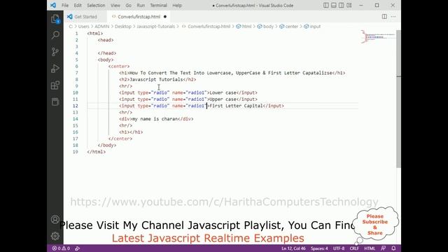 First Letter Capitalize Upper & Lower Case Javascript 2023 смотреть онлайн