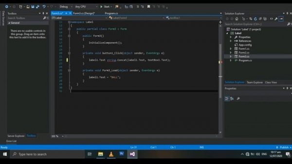 C# Label (Windows Form Application)